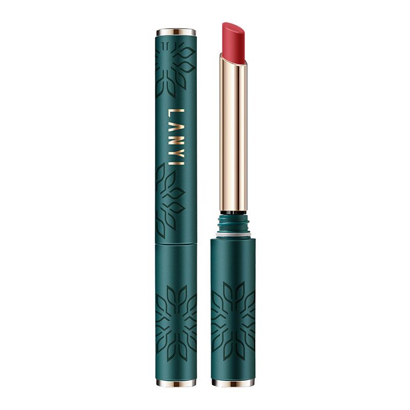 Lan Yi Cinnamon Milk Tea Matte Velvet Lipstick - Non-Stick, Non-Fading, Waterproof.