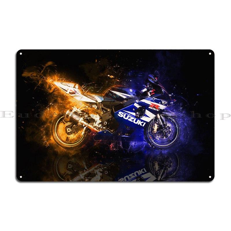GSXR Motorcycle Metal Plaque Poster Classic Designer Wall Cave Cinema Custom Racing Motorcycle Tin Sign Poster