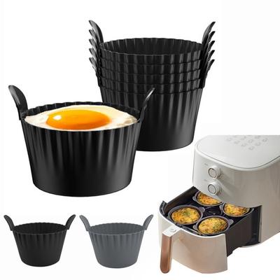 Air Fryer Egg Poacher Silicone Cupcake Baking Cups Non-stick Muffin Mold Reusable Ramekins for Air Fryer Ovens