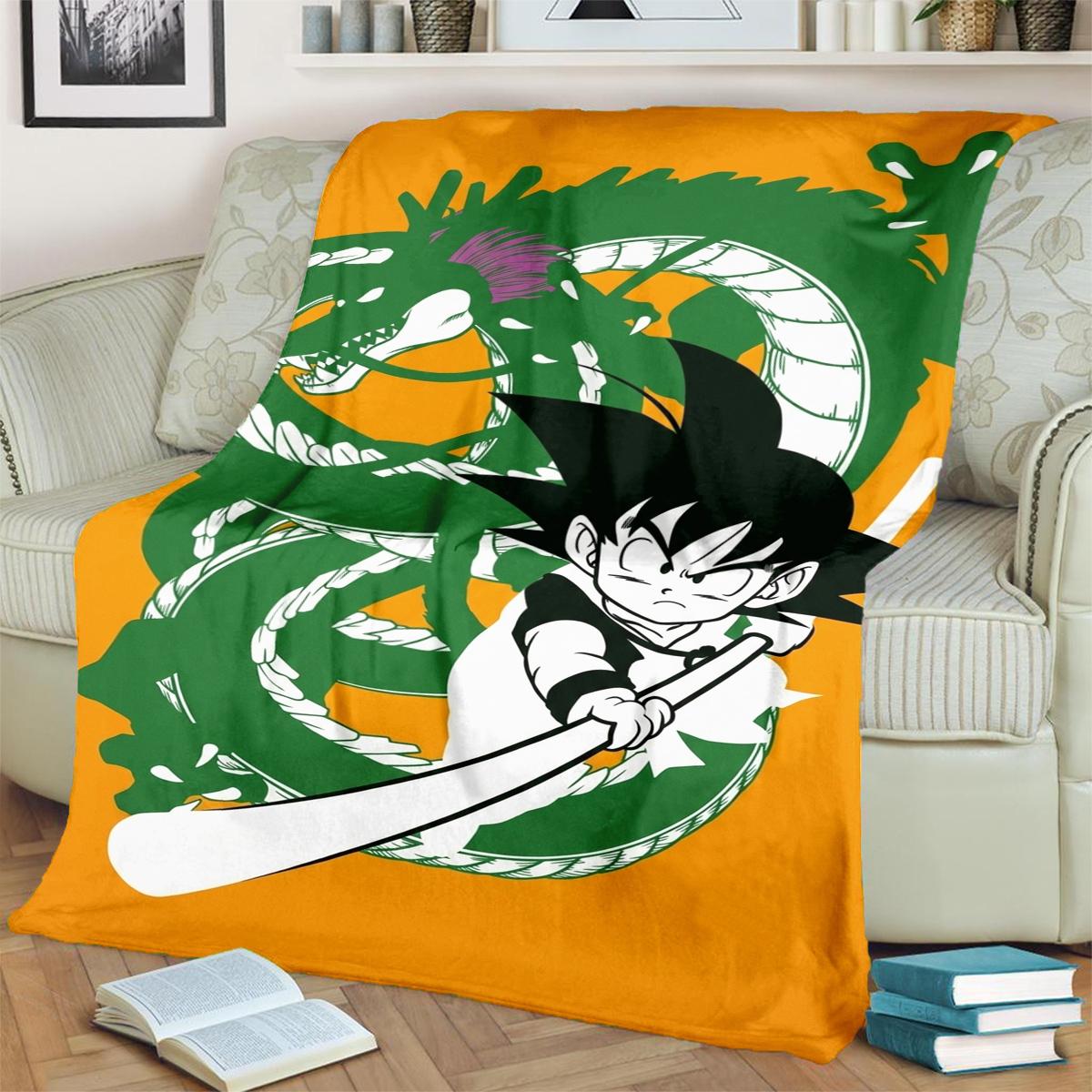 

Dragon Ball! Decor Blanket Warm Soft Flannel for Bedrooms, Sofas, Beds, Chairs, Picnics, Travel 75x90cm