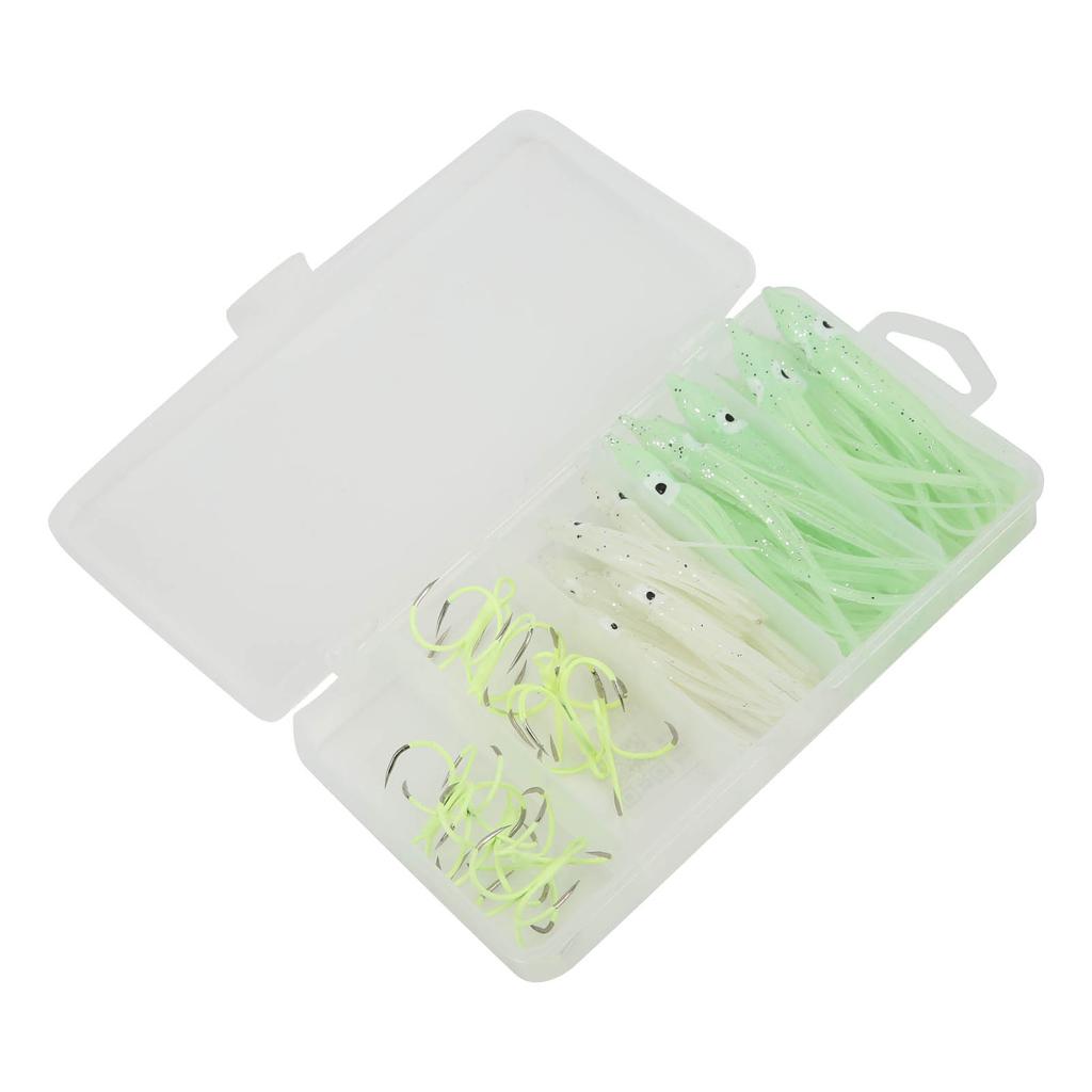 Squid Skirts Fishing Lures Glow Night Quadruple Fishing Hooks Luminous Octopus Bait Hook18# Large Hook