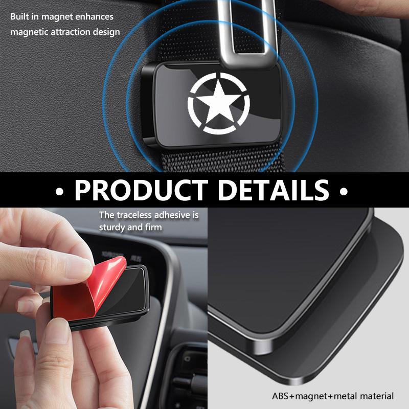 EPY1 Car Logo Seat Belt Magnetic Stabilizer Decorative Accessories For Jeep Cherokee Patriot Liberty Wrangler JK JL Commander