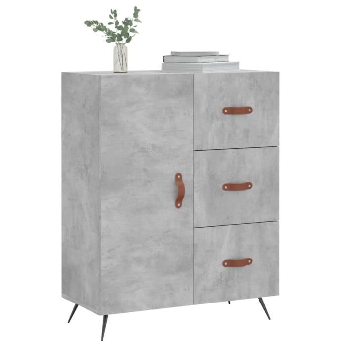 VidaXL Buffet gris béton 69,5x34x90 cm bois d'ingénierie 827888
