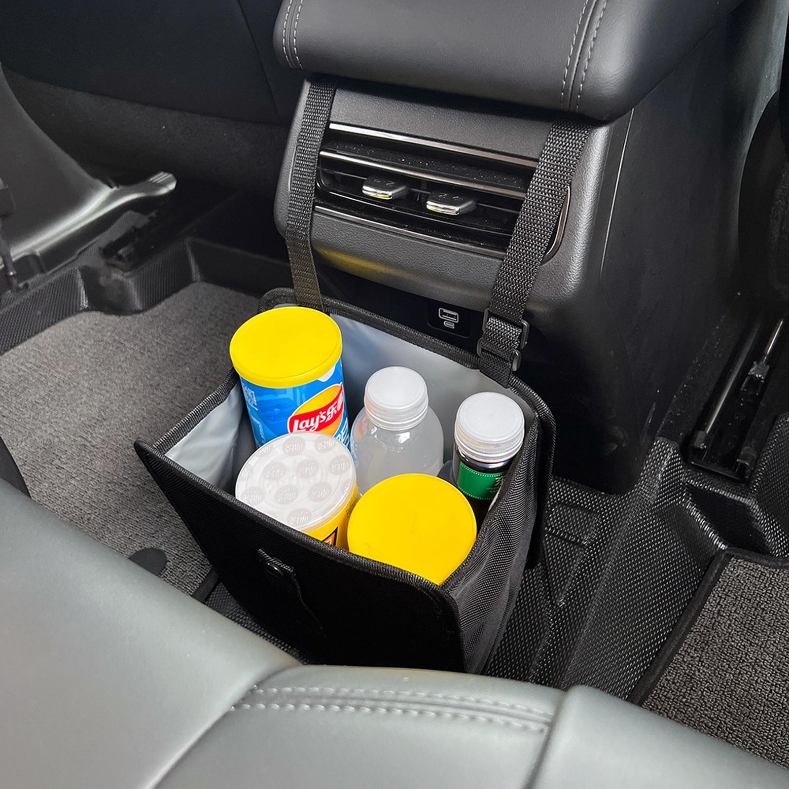 

Foldable Car Trash Can, Leakproof Hanging Auto Garbage Can, Multifunctional Large Capacity Vehicle Garbage Bag Storage Bag Organizer, Interior (Large) one size чорний