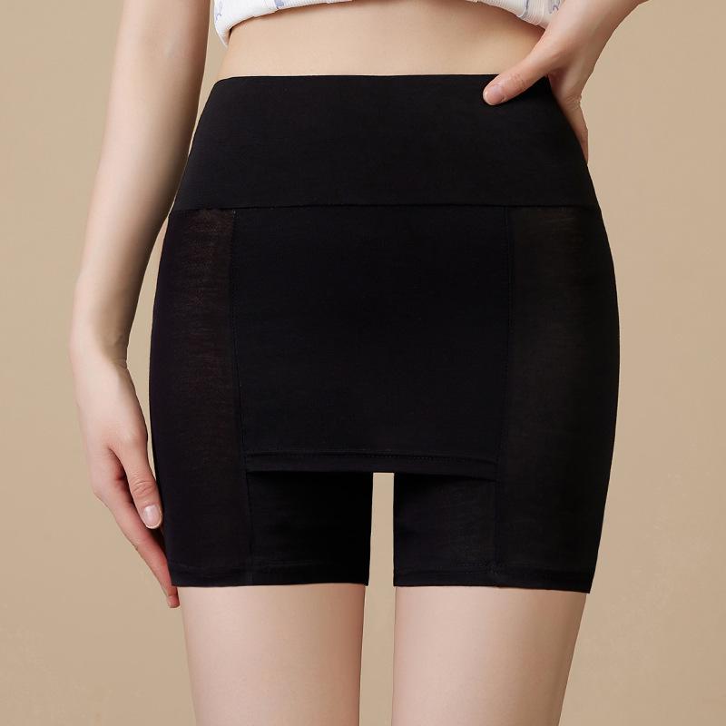 

Women s High-Waisted Tummy-Control Ice Silk Safety Shorts, Anti-Exposure, Plus Size, Double Layer, Seamless, Pure Cotton Crotch, No Roll-Up. XXL [Recommended 140-160 lbs]