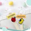 Wooden Easter Welcome Standing Sign Cartoon Bunny Resin Garden Landscape Decoration DY Stakes Lawn Ornament Party Decoration