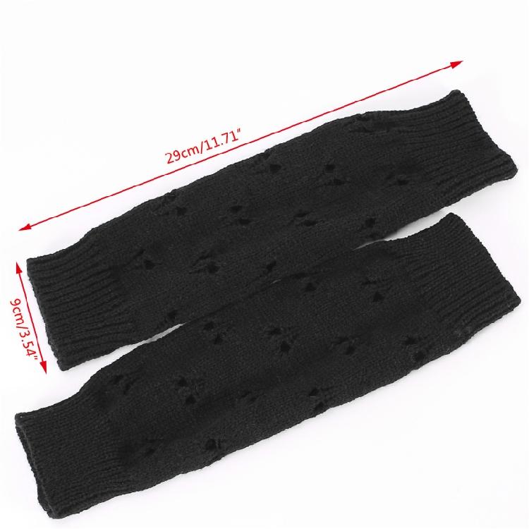 Winter Hand Gloves Soft Warm Gloves Arm Crochet Hollow Out Fingerless Gloves