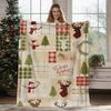 Christmas Geometric Theme Digital-printed Polyester Velvet Flannel Soft Sofa Cover Blanket Fleece Sofa Cover Blankets for Beds