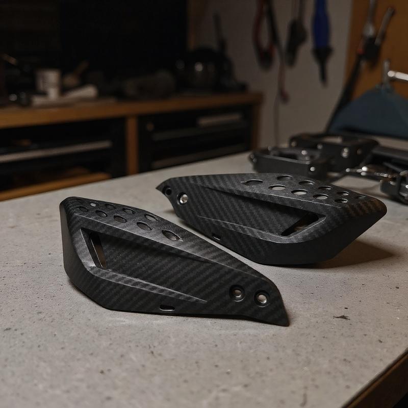 Dirt Bike Hand Guards - Carbon Fiber PP Shields with Brake Cutouts - Wind/Shock Proof for Honda/KTM - Black