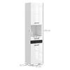 Bathroom Column in MDF with Open Shelf, Drawer and Closed Cupboard, 37x32.5x170 cm, White