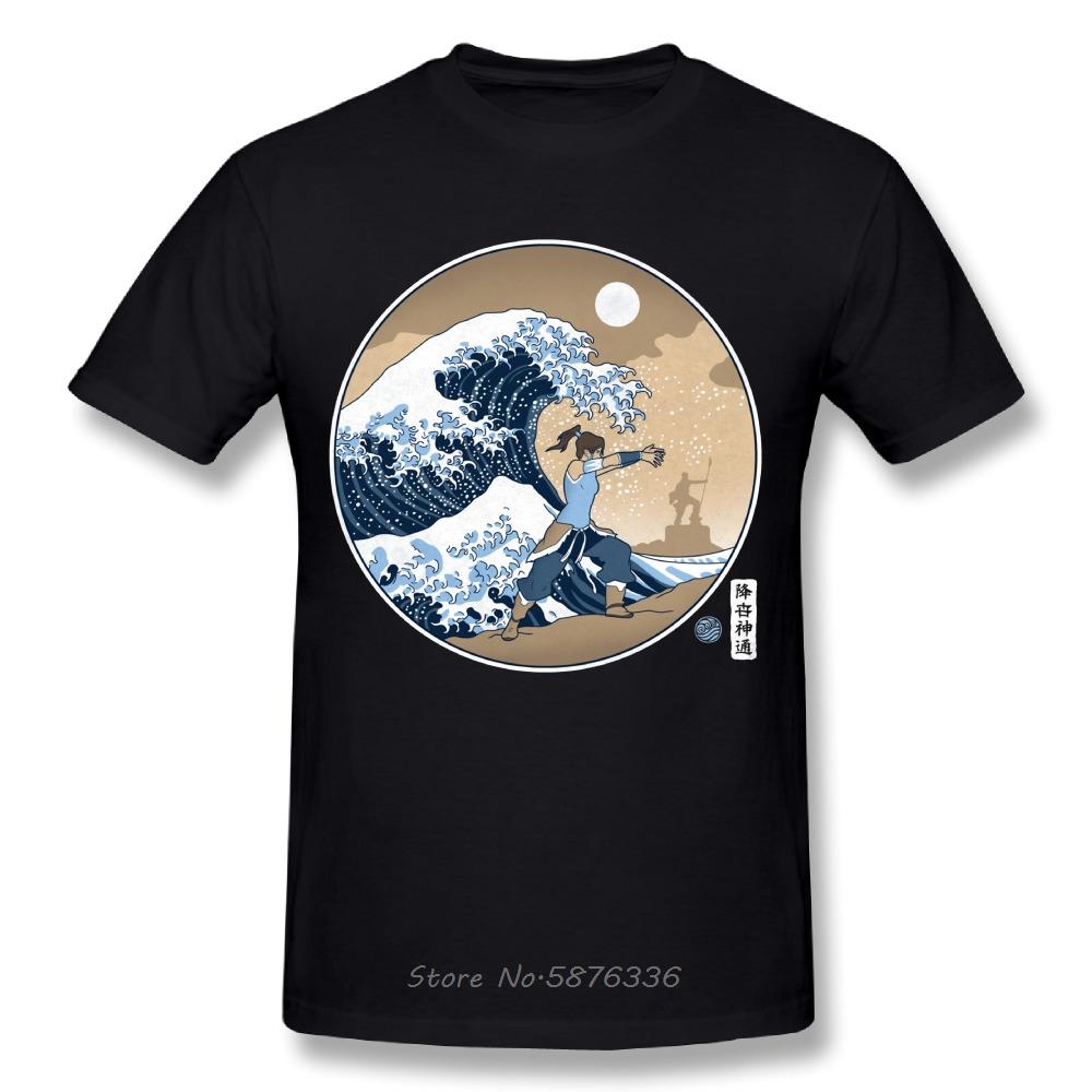 Cool Men Avatar Waterbender Great Wave Tees T Shirt The Last Airbender ONeck Design TShirt Men Cotton Tshirt Tees Tops