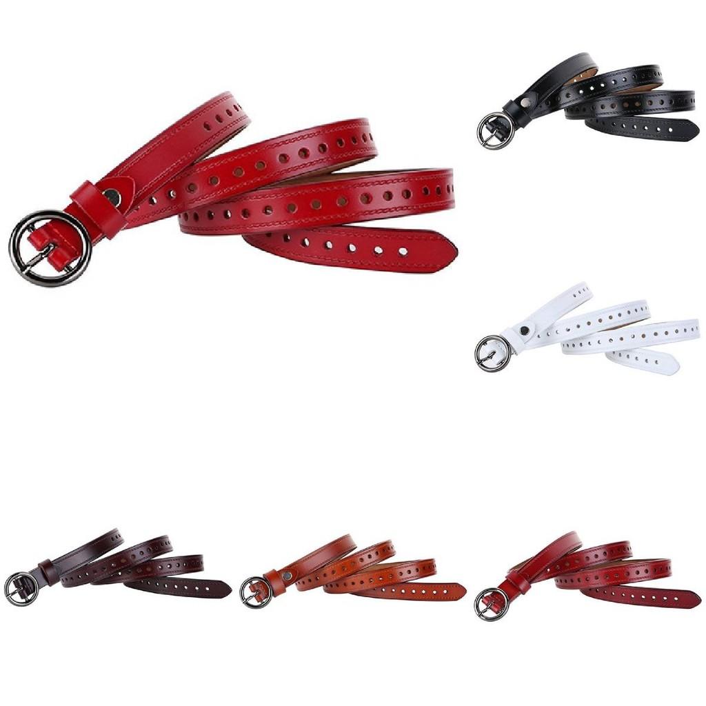 Vintage Style Leather Belt For Women With Alloy Pin Buckle And Pure Color Design