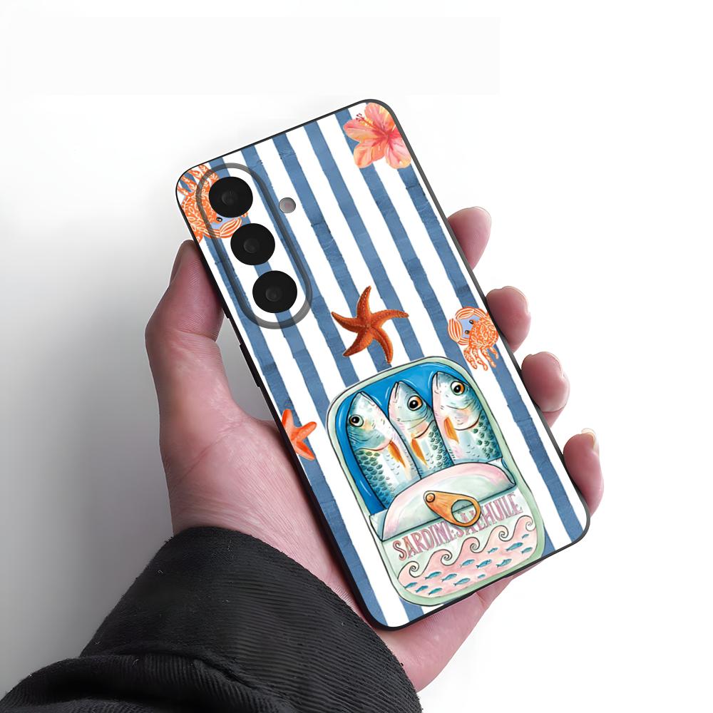 

Sardines Fish Art Phone Case For Samsung A25 A13 A33 5G A54 A36 A35 A56 A52 A14 Shockproof Soft Cover Samsung A24 4G