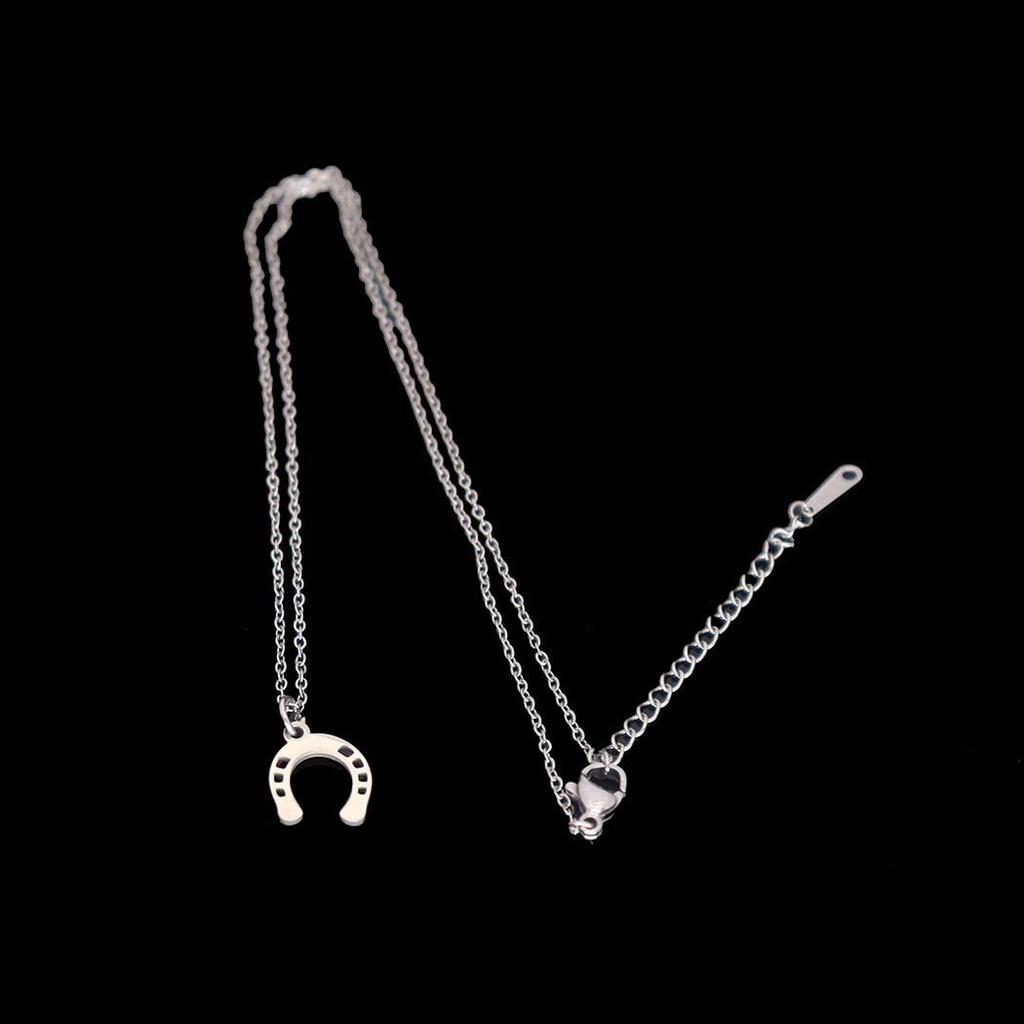 Elegantní náhrdelník s přívěskem podkovy pro ženy - Nerezová ocelový klíční kostní řetízek