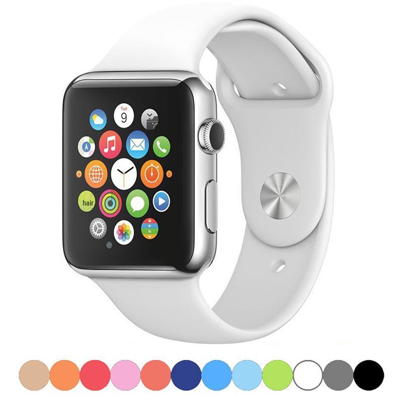 Apple Silicone Strap for Apple Watch Series 1-9/SE, Classic Sports Band