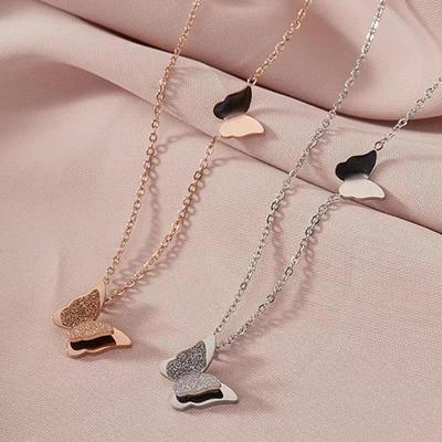 Elegante Collana a Farfalla a Doppio Strato: Catena Clavicolare di Lusso Trendy e Minimalista per Donna