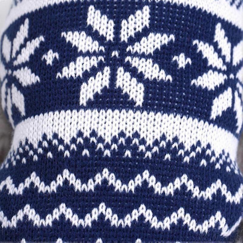 Pet Knitted Sweater Christmas Puppy Clothes 3Pcs Blue Winter