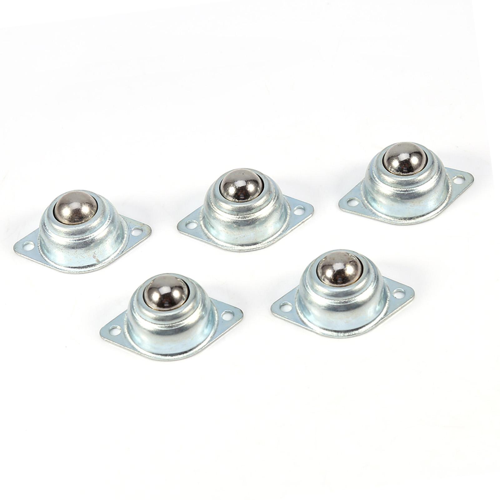 

5 Pcs Metal Iron Steel Universal Transfer Bearing Ball Roller Mounted Ball 2 Holes