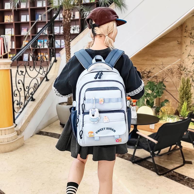 The Schoolbag Is Cute and Soft for Primary School Students In Grades 3 To 6. The Large-capacity Schoolbag Is Light and Burdensome. Versatile Casual