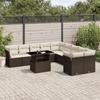 VidaXL Garden Furniture Set and Cushions 11 Pcs Brown Braided Resin 3266883