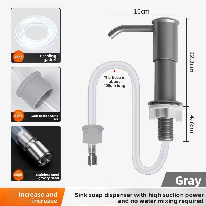 Dishwashing Liquid Dispenser, Soap Dispenser, Kitchen Sink, Sink, Dishwashing Liquid Bottle Presser, Extension Tube Magic Tool