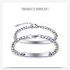 Engravable Titanium Steel Couples Bracelet – Sleek Long Strip Design for Men and Women