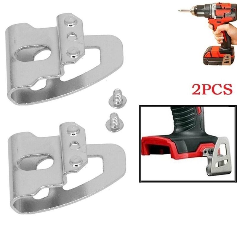 2 Pack Replacement Belt Clip Hook, Stainless Steel Belt Clip Drill Clip Hook Tool Hammer Drill Parts