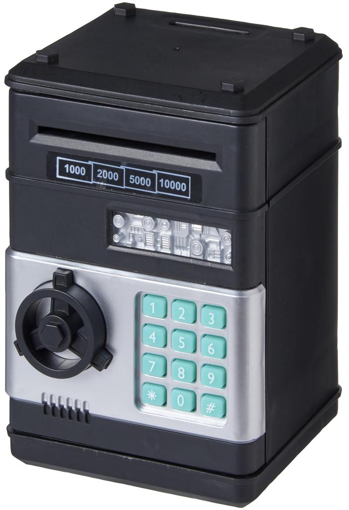 Utsumi Piggy Automatic Insertion for PIN Electronic Sound Bank, Bills, Coins, Password, Code, Lock, Key, Security,