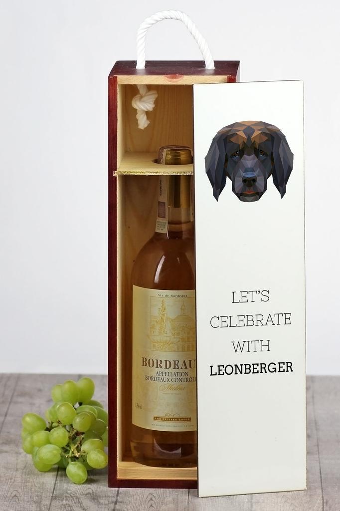 Leonberger - Geometric Box With Photo And Inscription For Wine Brand Art-Dog
