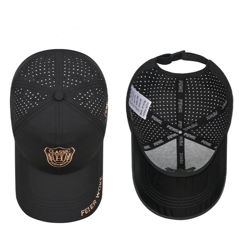 Northwood Summer Letters Embroidered Quick Drying Baseball Cap for Men Women Mesh Cap Hardtop Black Rubber Insulated Breathable Hat