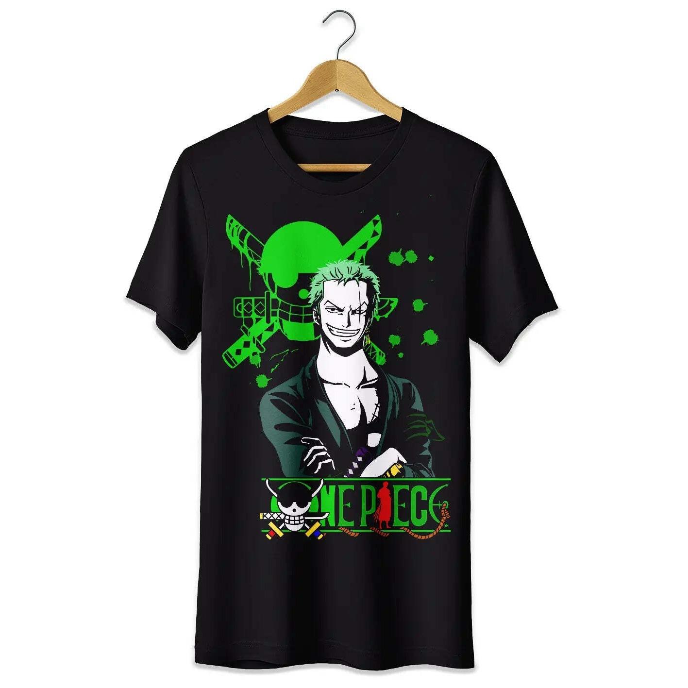 Summer Hot Selling Anime Roronoa Zoro One Piece Tshirt Unisexs Round Neck Short Sleeved Tshirt S