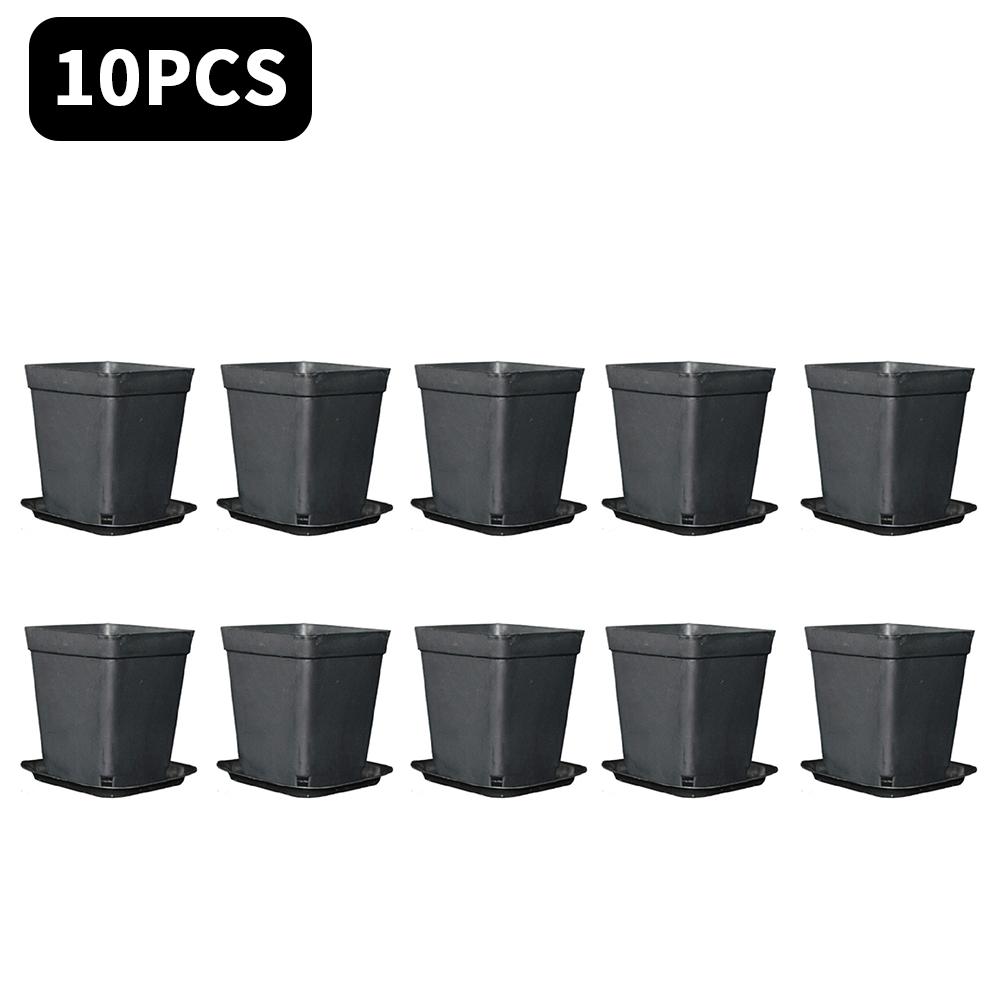 10p Square Nursery Flower Pot Mini Plastic Flower Seedling Pots for plants  Colorful Square Plant Pot Flower Tray for Home Garde