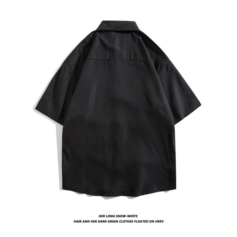 Men's Trendy Hong Kong-Style Short-Sleeve Shirt - Japanese Summer Retro Casual Loose Fit