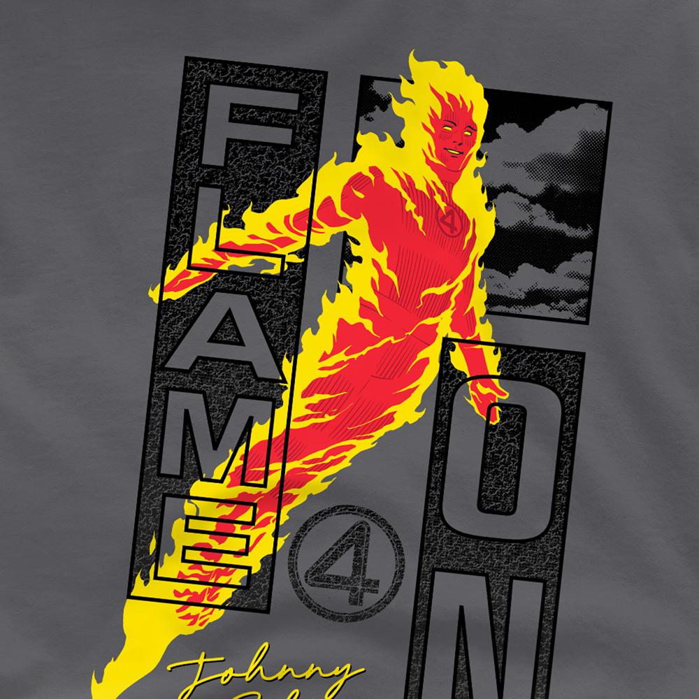 Camiseta Unissex Adulto Quarteto Fantástico Flame On Trend Johnny