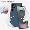 Case for Samsung Galaxy S25 Ultra - BOOLING - Shockproof Silicone Protection Navy Blue - 2 Tempered Glasses