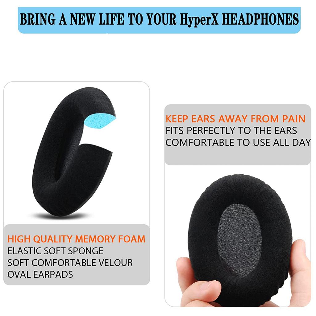 Cuscinetti Auricolari Traspiranti per Cuffie HyperX Cloud2 Cuscini Auricolari Pad Auricolari per Cuffie Pad Auricolari in Memory Foam per Cuffie