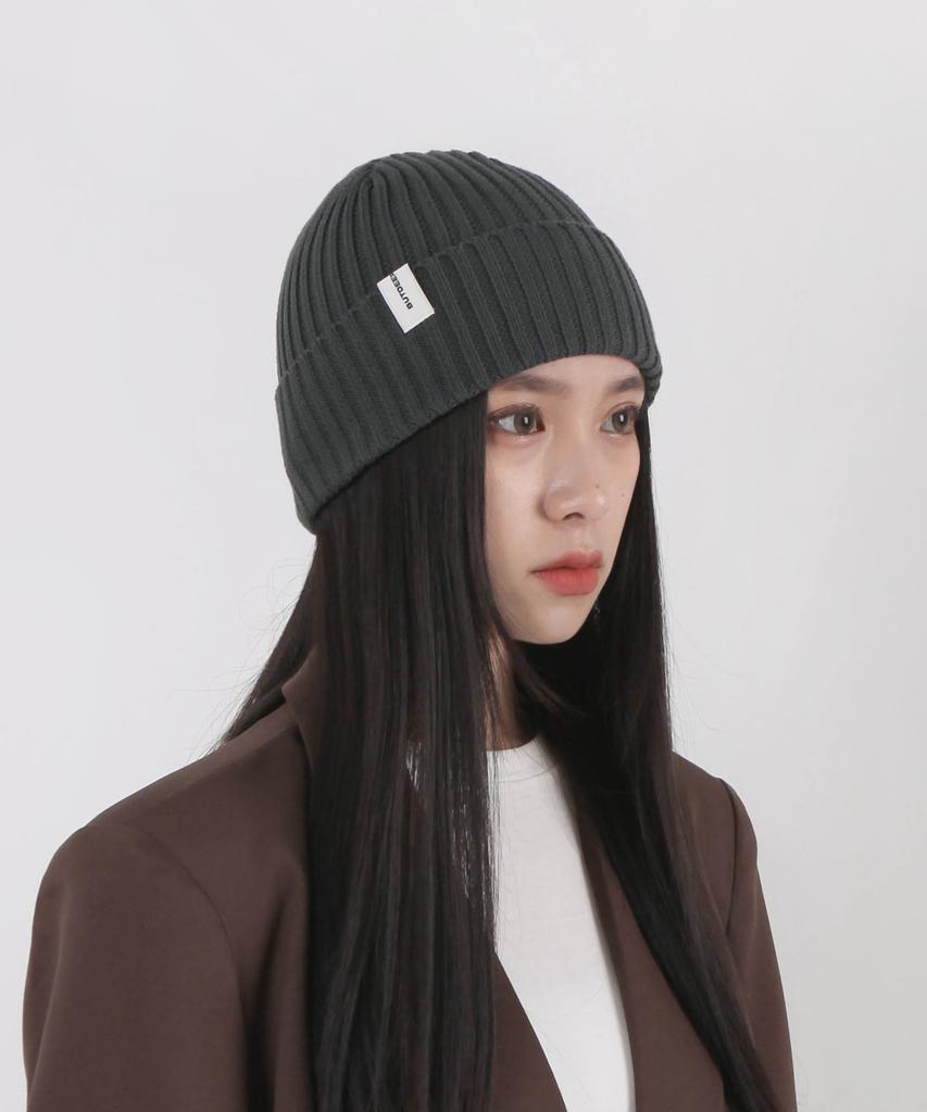 Diposwi 22 Cotton Symbol Basic Beanie - Charcoal