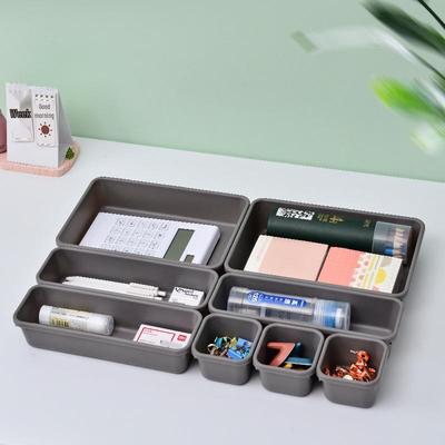 Aufbewahrungsbox für Schreibtischschubladen: Anpassbares Achtteiliges Kosmetik-Organizer-Set
