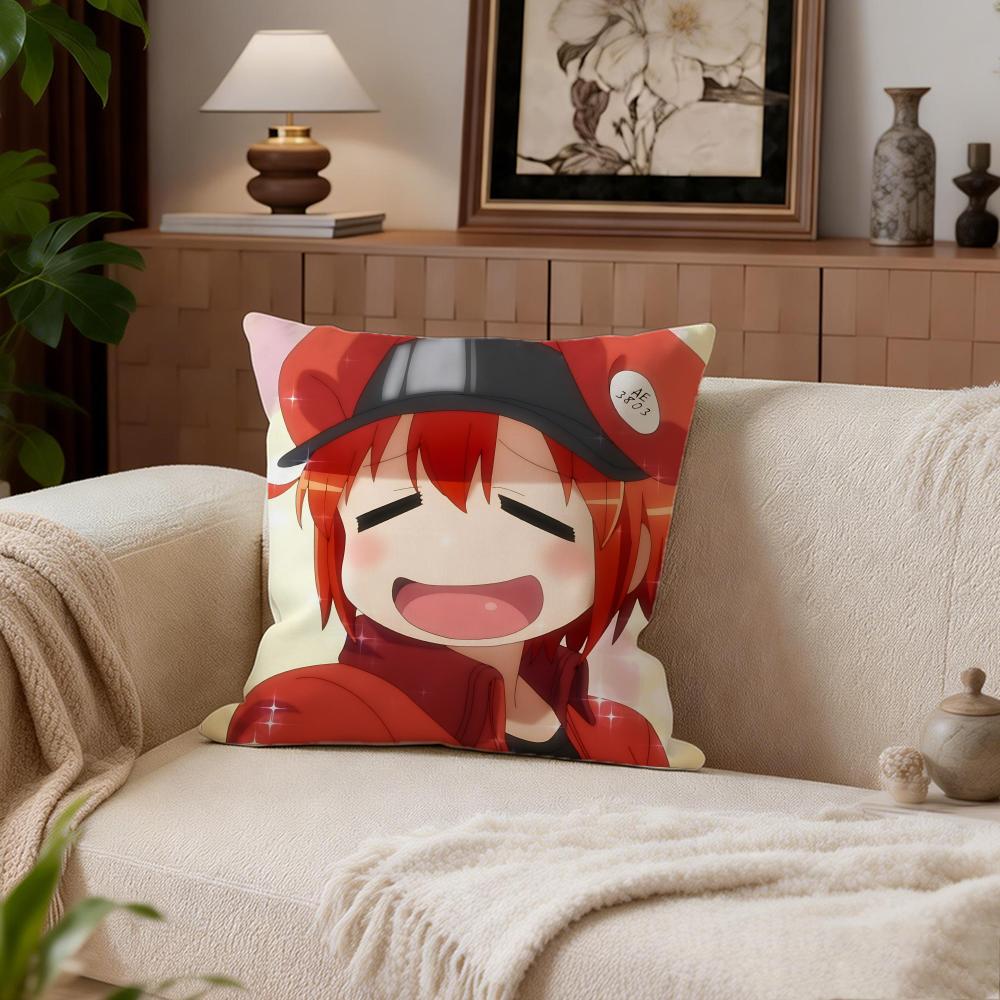 Cute Cells At Work Platelets Cushion Cover Cushion Cover Set 4Pcs 50x50 45x45 40x40 Pillowcase Decorative Sofa Home Decor