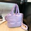 Sacs à main solides décontractés à poignée supérieure avec compartiment intérieur et coutures apparentes  Sacs à fermeture éclair en nylon de haute qualité pour femmes  Sacs en nylon de haute qualité pour femmes