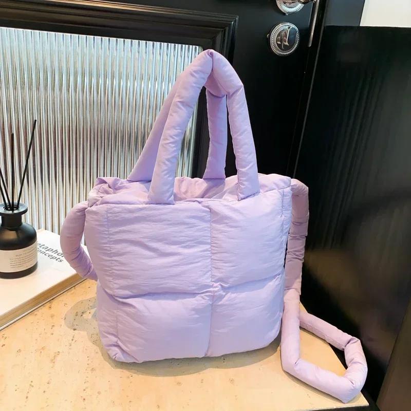 Sacs à main solides décontractés à poignée supérieure avec compartiment intérieur et coutures apparentes  Sacs à fermeture éclair en nylon de haute qualité pour femmes  Sacs en nylon de haute qualité pour femmes