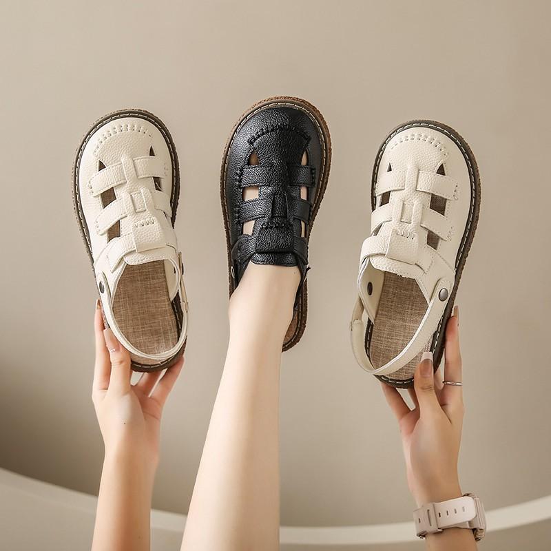 New Women's Roman Style sandals--Hollow Out Breathable Two Wear Comfortable Wearing Wearable and Durable Flat Shoes