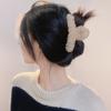 Winter Plush Hair Claw Faux Furry Korean Style Cross Teeth Back Head Shark Clip Solid Color Hair Barrette Headwear Hair Accessories