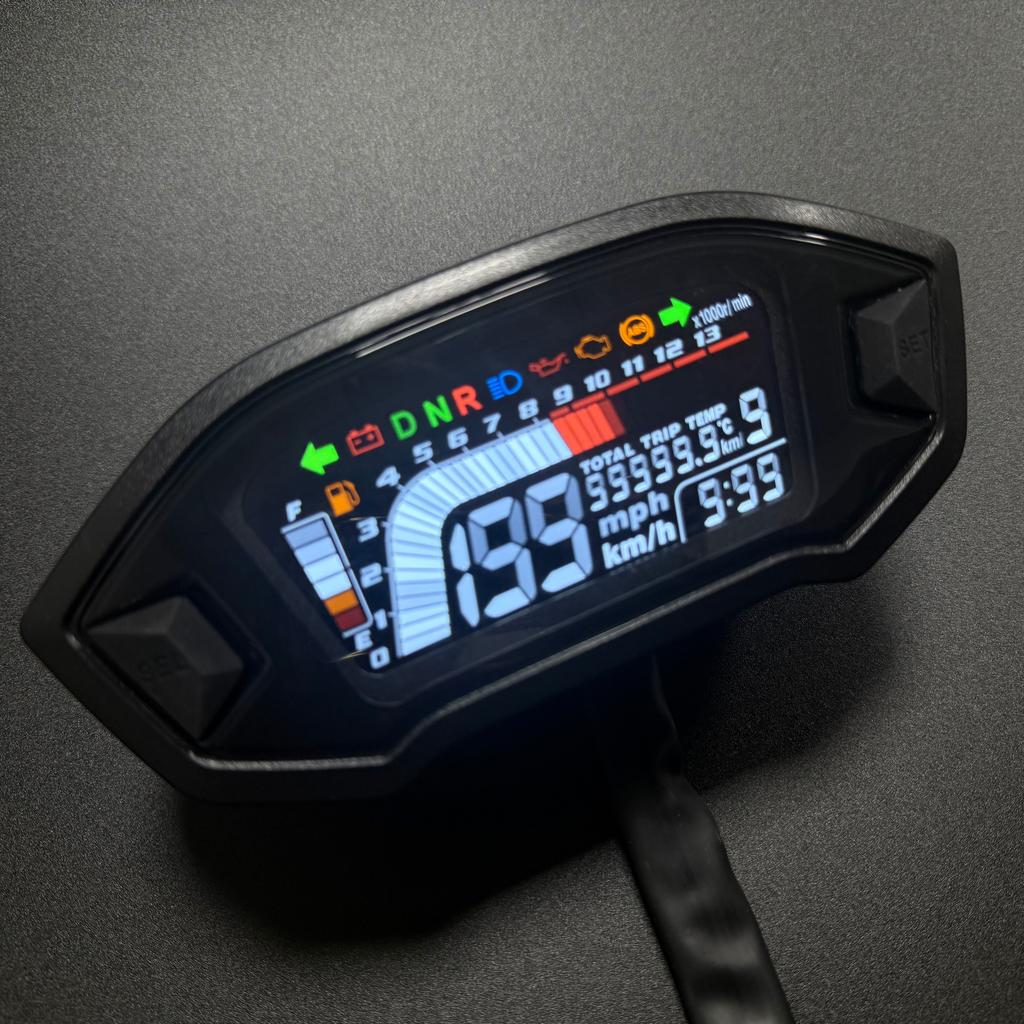 Universelles Motorradzubehör Digitales Geschwindigkeitsmesser-Instrumentenpanel Kilometerzähler Drehzahlmesser für Honda Grom Msx125 CB500F CRF250L