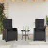 VidaXL Set of 2 Reclining Garden Chairs Footrest, Seats with Backrest and Cushions, Patio Terrace Furniture, 365241