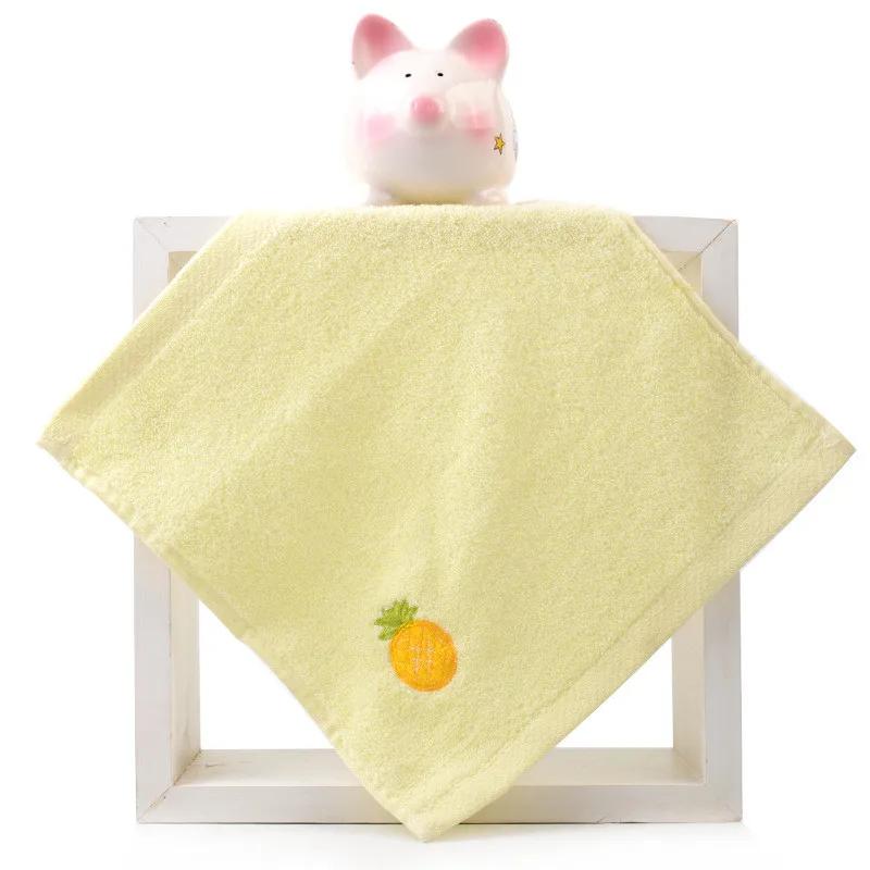 1Pc 25x25cm Small Square Face Towel Cartoon Embroidered Cotton Baby Child Kids Water Absorbent Soft Washcloth