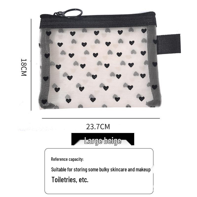 Large Capacity Transparent Mesh Cosmetic and Toiletry Bag - Portable Travel Storage