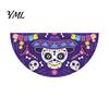 Durable Polyester Bunting Day of The Dead Skull Banner, Marigold Print Fiesta Decorative Wall Hanging Flag, Colorful Sugar Outdoor Yard Party