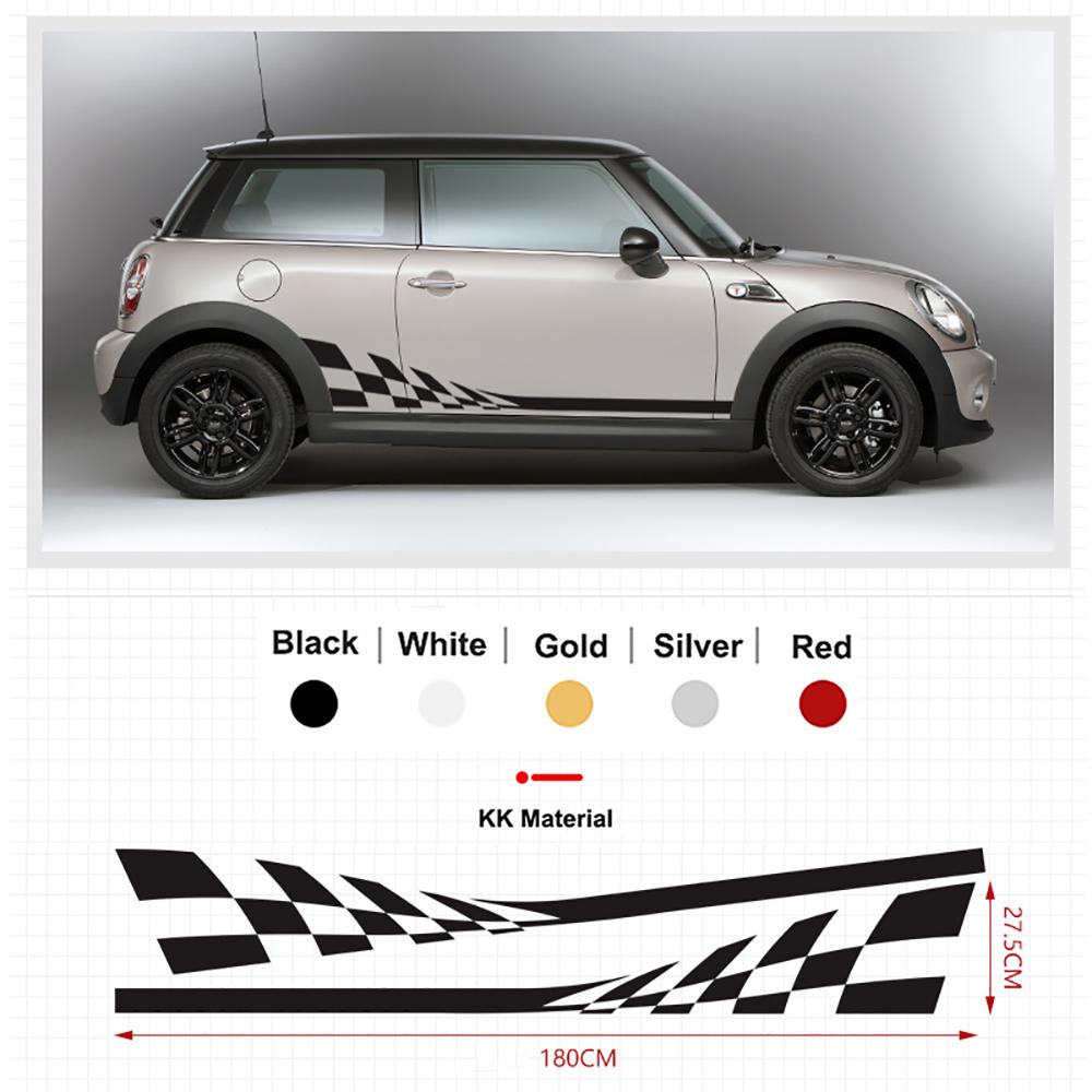 2 Pezzi Adesivi Decorativi Body Skirt Vita Laterale Portiera Auto Per MINI Cooper Clubman F54 F55 F60 R55 R56 R60 Countryman Accessori