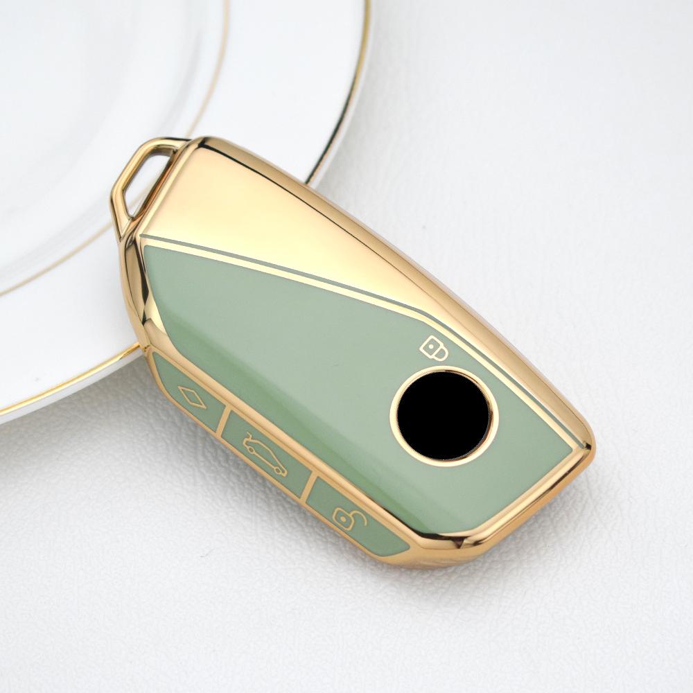 

Для BMW X1 U11 I7 G70 X7 Lci 320i F20 U06 M3 Gtr X3 X5 X7 F48 2023 2024 TPU автомобильный чехол без ключа чехол держатель кожи аксессуары зелёный